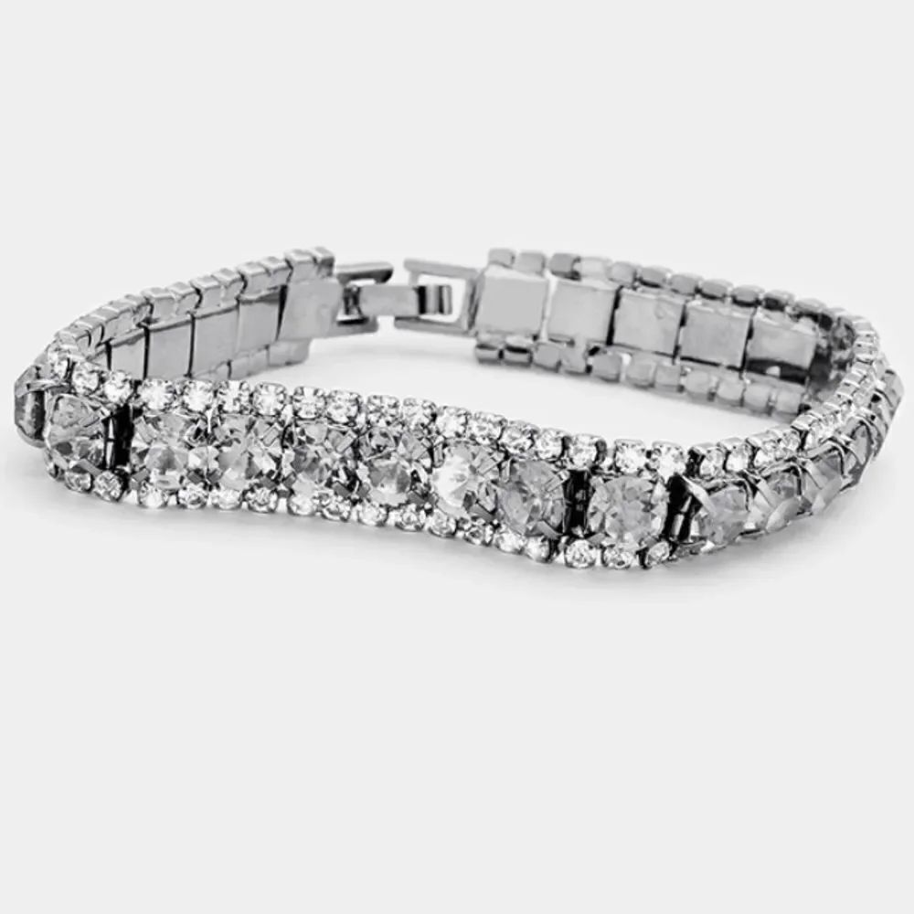 MARQUISE CRYSTAL RHINESTONE TRIM EVENING BRACELET